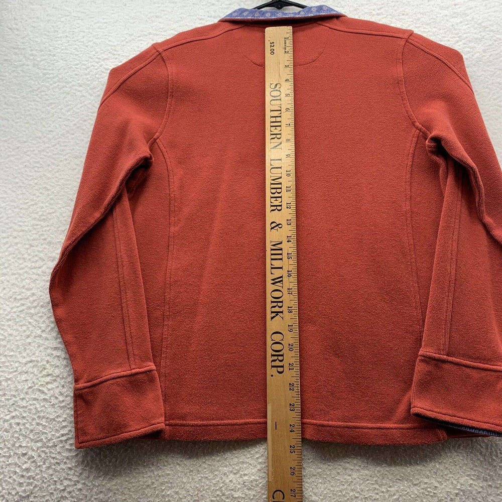 Orvis‎ 1/4 Zip Knit Jacket Mens Medium M Flip Cuff Red Blue Floral Outdoors Dad - Picture 8 of 13